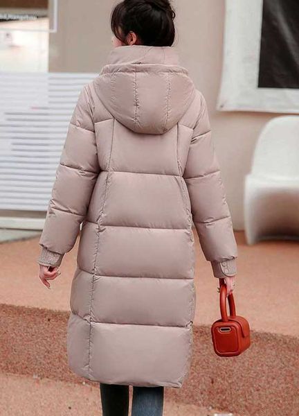 Тепла, зимова подовжена жіноча куртка (пальто). Бежева 59 фото