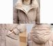 Теплая, зимняя удлиненная женская куртка (пальто). Бежевая 59 фото 5